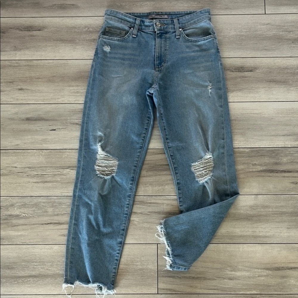 Joe's Jeans Distressed Straight Leg High Rise Carnac Raw Hem jeans size 26